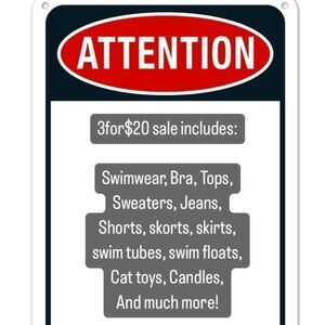 3for$20 sale includes many items feel free to check out closet!